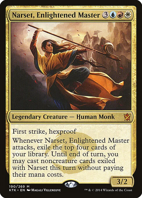 Narset, Enlightened Master, carta Magic di tipo Legendary Creature — Human Monk illustrata da Magali Villeneuve