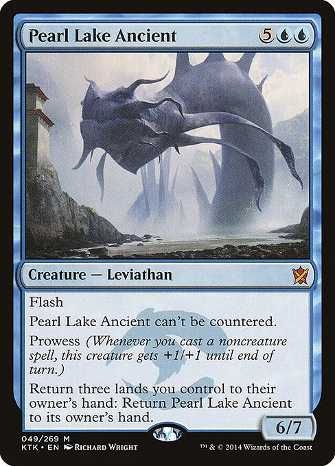 Pearl Lake Ancient, carta Magic di tipo Creature — Leviathan illustrata da Richard Wright