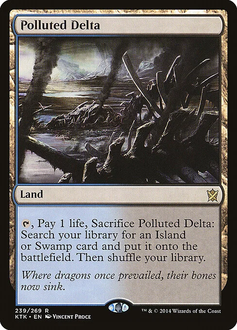 Polluted Delta, carta Magic di tipo Land illustrata da Vincent Proce