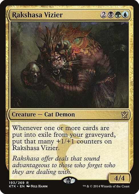 Rakshasa Vizier, carta Magic di tipo Creature — Demon illustrata da Nils Hamm