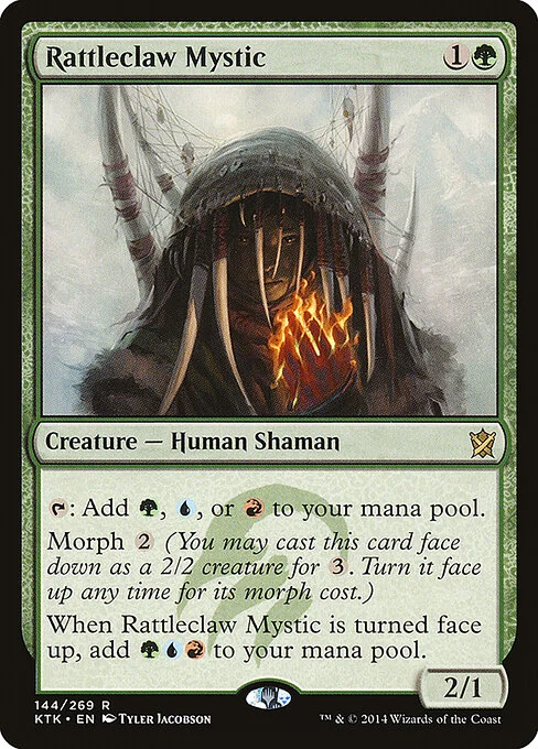 Rattleclaw Mystic, carta Magic di tipo Creature — Human Shaman illustrata da Tyler Jacobson