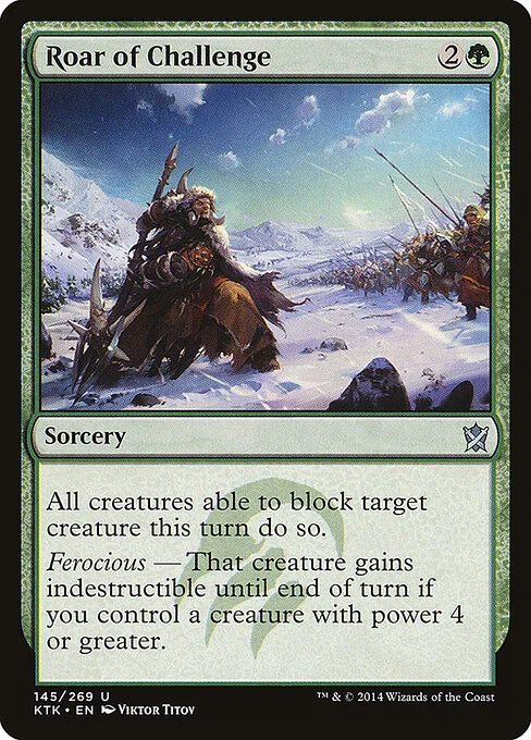 Roar of Challenge, carta Magic di tipo Sorcery illustrata da Viktor Titov