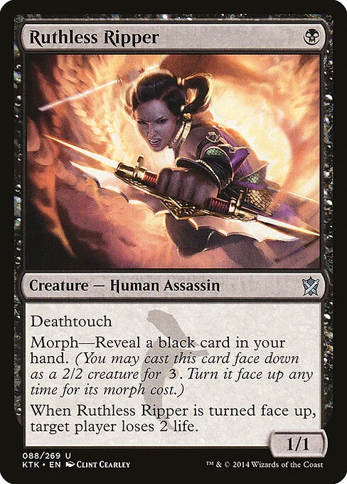 Ruthless Ripper, carta Magic di tipo Creature — Human Assassin illustrata da Clint Cearley