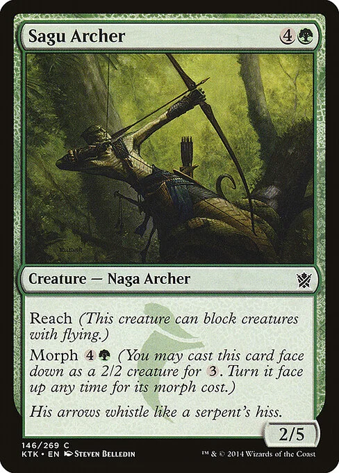 Sagu Archer, carta Magic di tipo Creature — Snake Archer illustrata da Steven Belledin