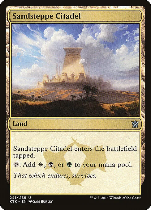 Sandsteppe Citadel, carta Magic di tipo Land illustrata da Sam Burley