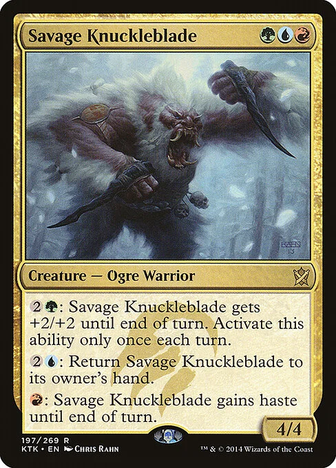 Savage Knuckleblade, carta Magic di tipo Creature — Ogre Warrior illustrata da Chris Rahn