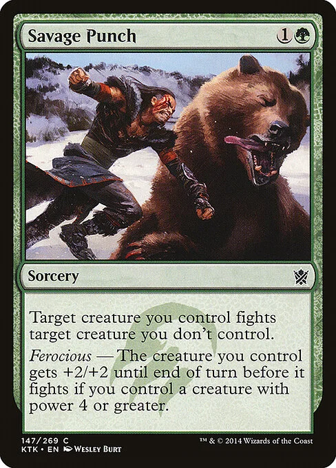 Savage Punch, carta Magic di tipo Sorcery illustrata da Wesley Burt