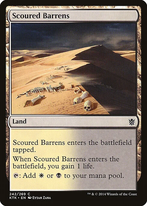 Scoured Barrens, carta Magic di tipo Land illustrata da Eytan Zana
