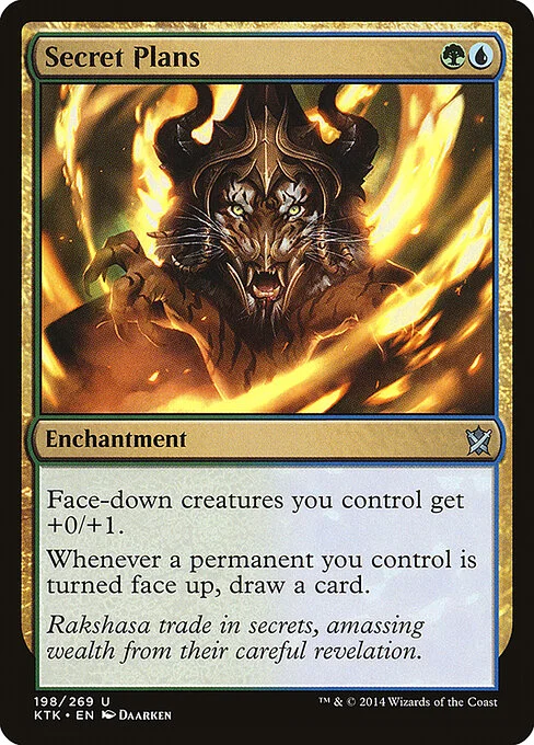 Secret Plans, carta Magic di tipo Enchantment illustrata da Daarken