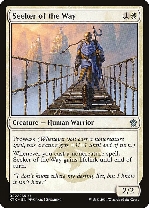 Seeker of the Way, carta Magic di tipo Creature — Human Warrior illustrata da Craig J Spearing
