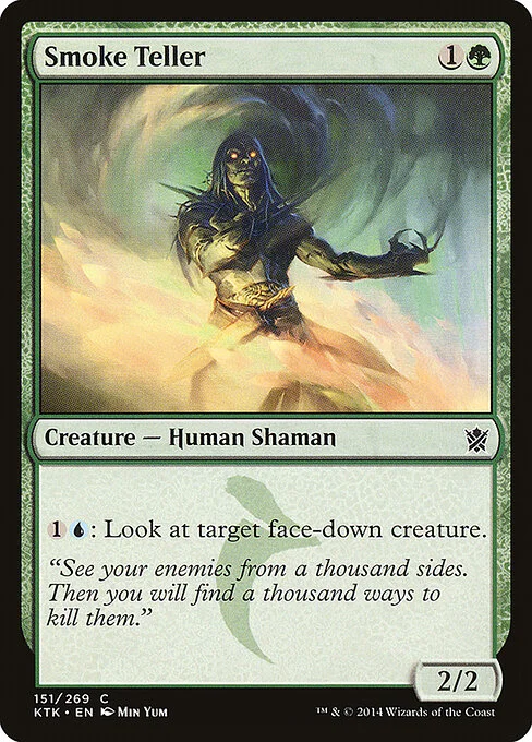 Smoke Teller, carta Magic di tipo Creature — Human Shaman illustrata da Min Yum