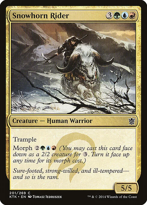 Snowhorn Rider, carta Magic di tipo Creature — Human Warrior illustrata da Tomasz Jedruszek