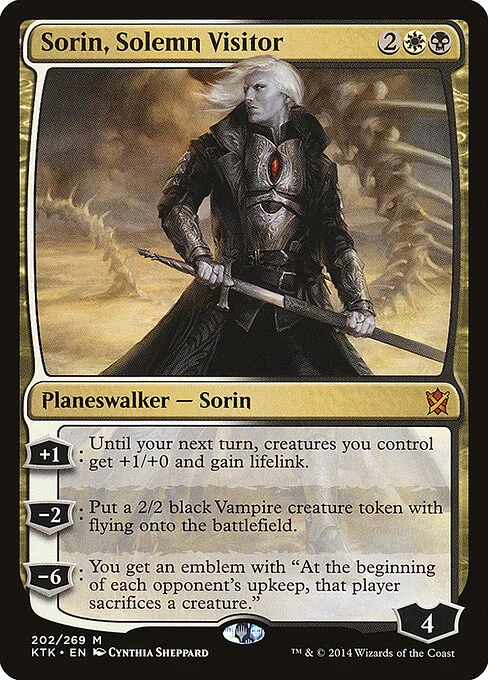 Sorin, Solemn Visitor, carta Magic di tipo Legendary Planeswalker — Sorin illustrata da Cynthia Sheppard