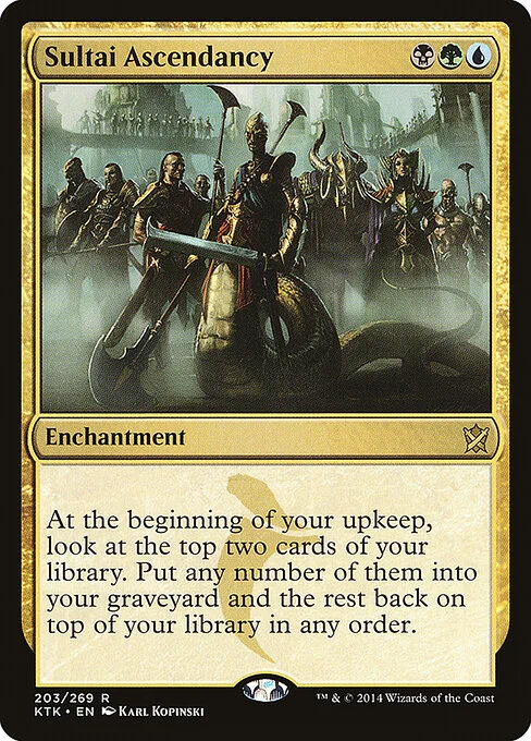 Sultai Ascendancy, carta Magic di tipo Enchantment illustrata da Karl Kopinski