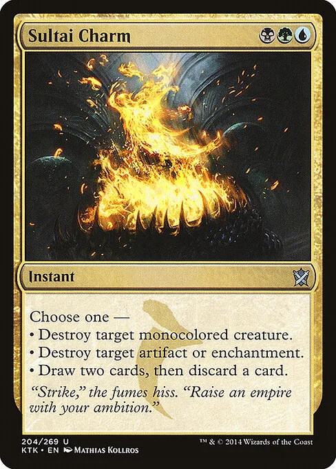 Sultai Charm, carta Magic di tipo Instant illustrata da Mathias Kollros