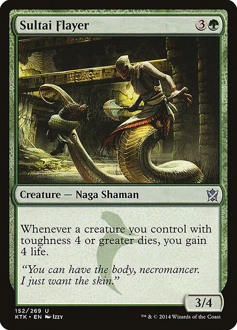 Sultai Flayer, carta Magic di tipo Creature — Snake Shaman illustrata da Izzy