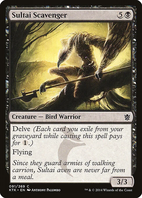 Sultai Scavenger, carta Magic di tipo Creature — Bird Warrior illustrata da Anthony Palumbo