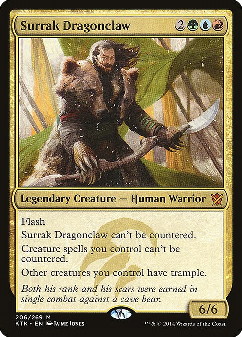Surrak Dragonclaw, carta Magic di tipo Legendary Creature — Human Warrior illustrata da Jaime Jones