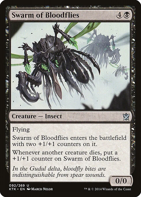 Swarm of Bloodflies, carta Magic di tipo Creature — Insect illustrata da Marco Nelor