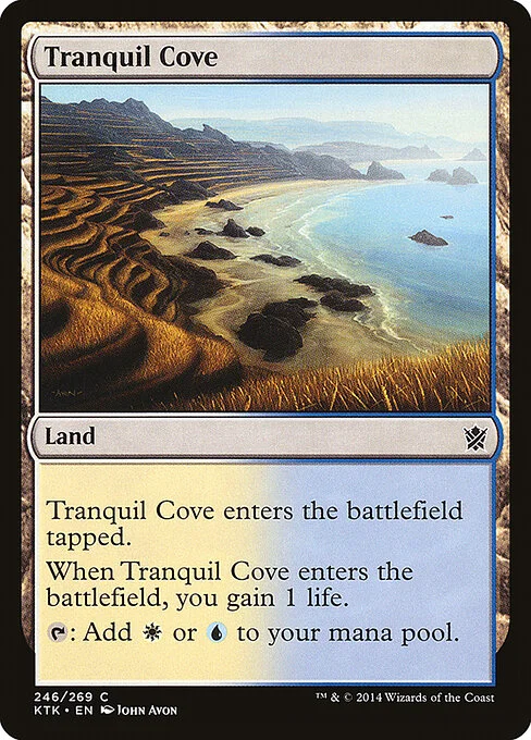 Tranquil Cove, carta Magic di tipo Land illustrata da John Avon