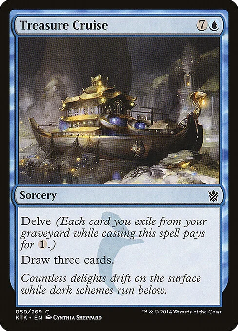 Treasure Cruise, carta Magic di tipo Sorcery illustrata da Cynthia Sheppard
