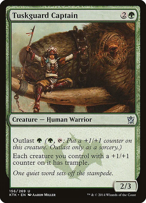 Tuskguard Captain, carta Magic di tipo Creature — Human Warrior illustrata da Aaron Miller