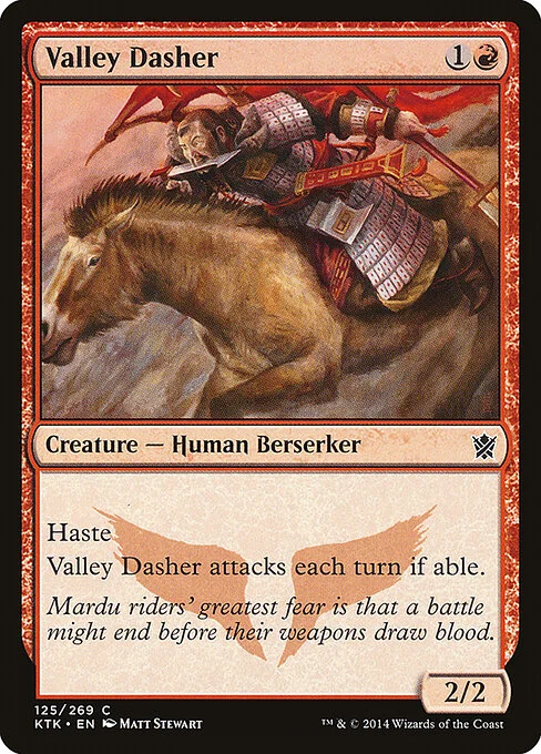 Valley Dasher, carta Magic di tipo Creature — Human Berserker illustrata da Matt Stewart