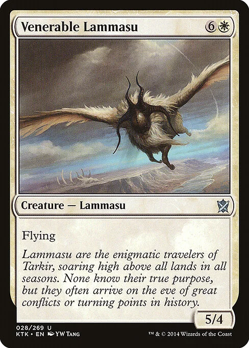 Venerable Lammasu, carta Magic di tipo Creature — Lammasu illustrata da YW Tang