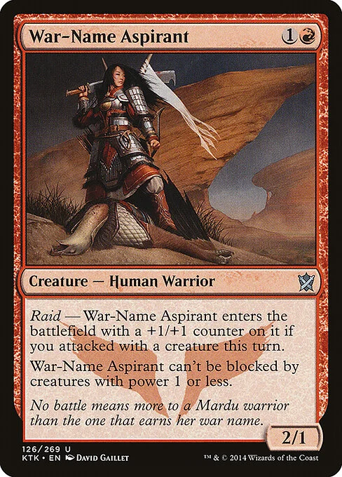 War-Name Aspirant, carta Magic di tipo Creature — Human Warrior illustrata da David Gaillet