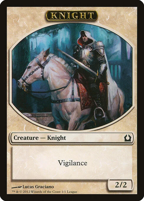 Knight, carta Magic di tipo Token Creature — Knight illustrata da Lucas Graciano