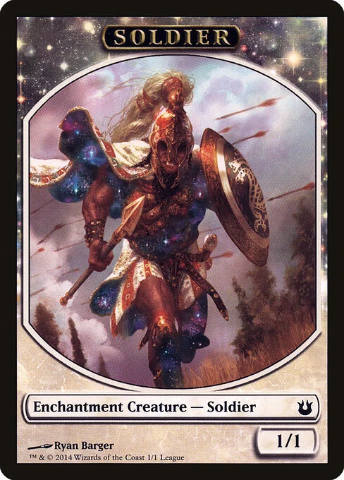 Soldier, carta Magic di tipo Token Enchantment Creature — Soldier illustrata da Ryan Barger
