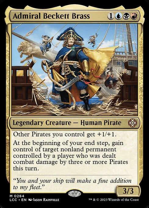 Admiral Beckett Brass, carta Magic di tipo Legendary Creature — Human Pirate illustrata da Jason Rainville