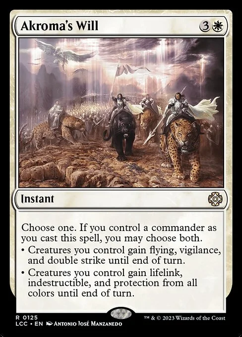 Akroma's Will, carta Magic di tipo Instant illustrata da Antonio José Manzanedo