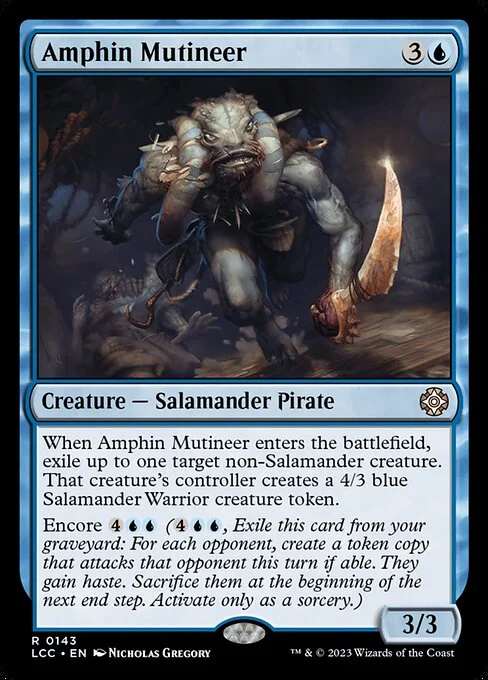 Amphin Mutineer, carta Magic di tipo Creature — Salamander Pirate illustrata da Nicholas Gregory