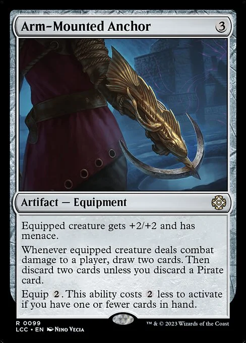 Arm-Mounted Anchor, carta Magic di tipo Artifact — Equipment illustrata da Nino Vecia