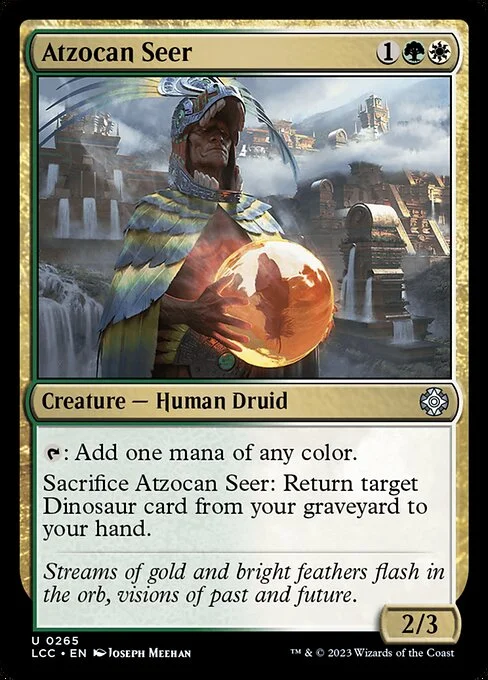 Atzocan Seer, carta Magic di tipo Creature — Human Druid illustrata da Joseph Meehan