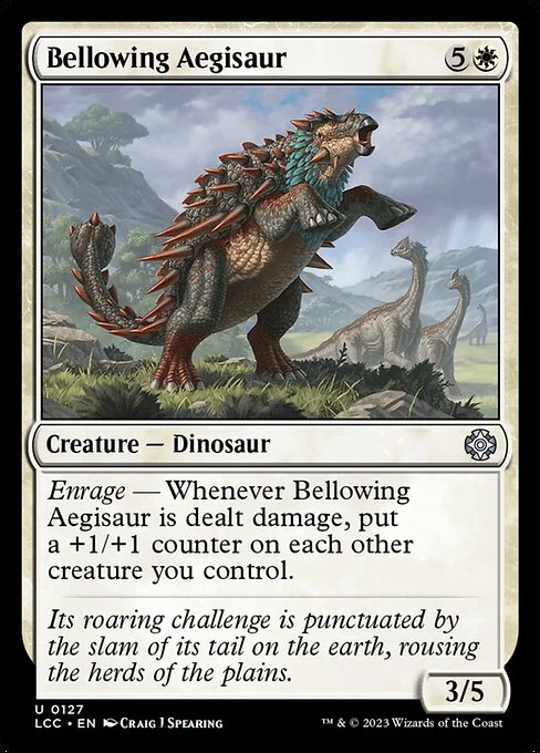 Bellowing Aegisaur, carta Magic di tipo Creature — Dinosaur illustrata da Craig J Spearing