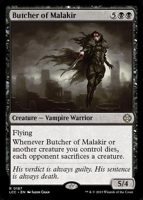 Butcher of Malakir, carta Magic di tipo Creature — Vampire Warrior illustrata da Jason Chan