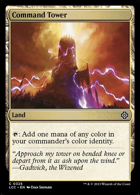 Command Tower, carta Magic di tipo Land illustrata da Evan Shipard