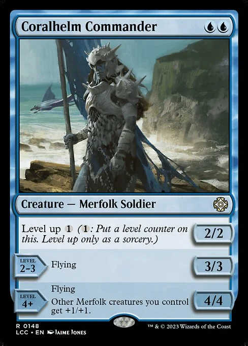 Coralhelm Commander, carta Magic di tipo Creature — Merfolk Soldier illustrata da Jaime Jones