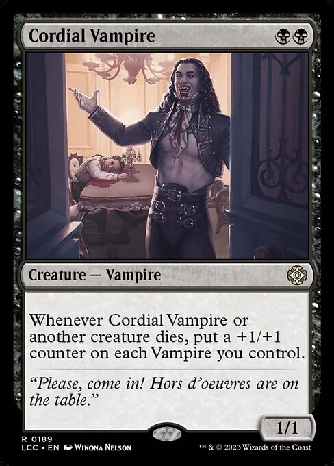 Cordial Vampire, carta Magic di tipo Creature — Vampire illustrata da Winona Nelson