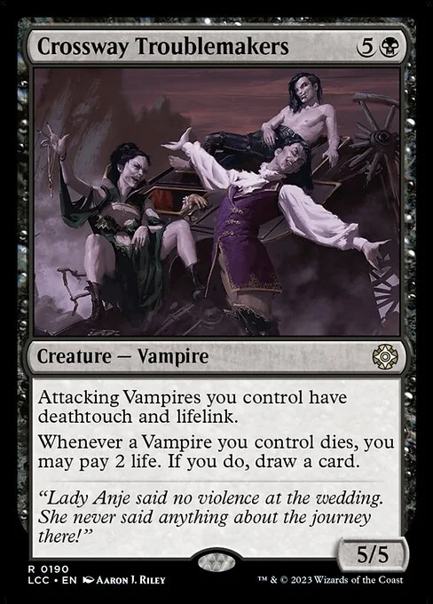Crossway Troublemakers, carta Magic di tipo Creature — Vampire illustrata da Aaron J. Riley