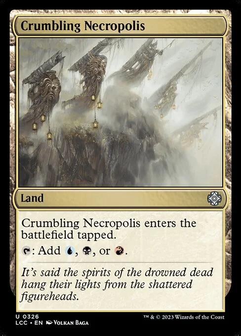 Crumbling Necropolis, carta Magic di tipo Land illustrata da Volkan Baǵa