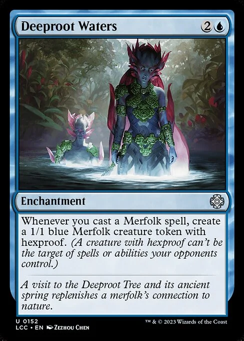 Deeproot Waters, carta Magic di tipo Enchantment illustrata da Zezhou Chen