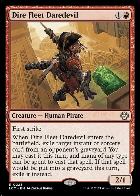 Dire Fleet Daredevil, carta Magic di tipo Creature — Human Pirate illustrata da Zoltan Boros