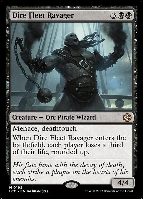Dire Fleet Ravager, carta Magic di tipo Creature — Orc Pirate Wizard illustrata da Bram Sels