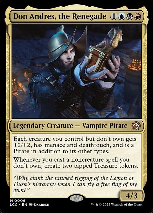 Don Andres, the Renegade, carta Magic di tipo Legendary Creature — Vampire Pirate illustrata da Daarken