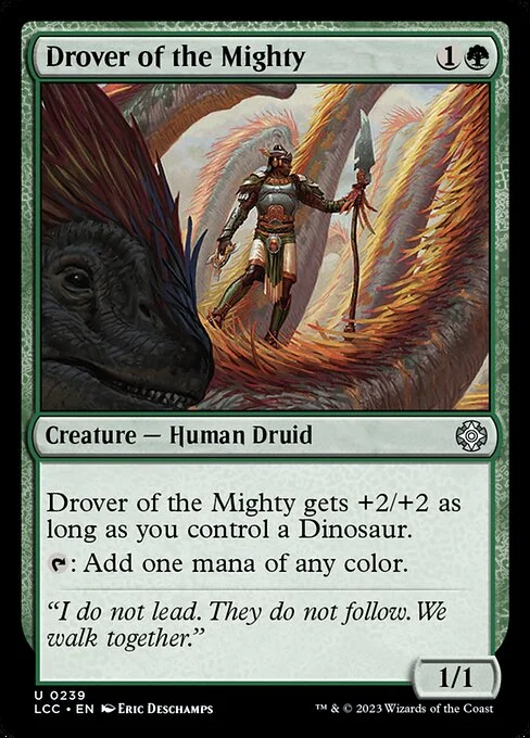 Drover of the Mighty, carta Magic di tipo Creature — Human Druid illustrata da Eric Deschamps