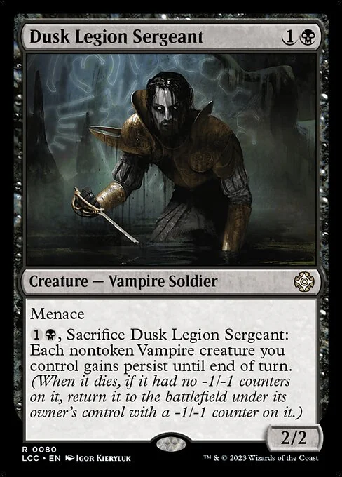 Dusk Legion Sergeant, carta Magic di tipo Creature — Vampire Soldier illustrata da Igor Kieryluk
