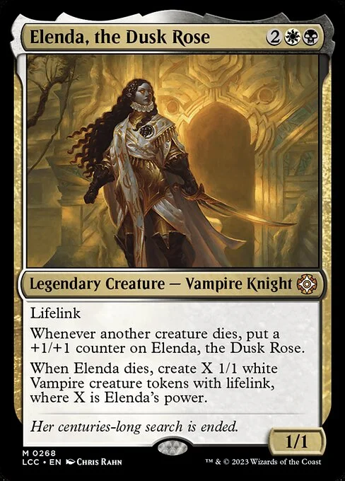 Elenda, the Dusk Rose, carta Magic di tipo Legendary Creature — Vampire Knight illustrata da Chris Rahn